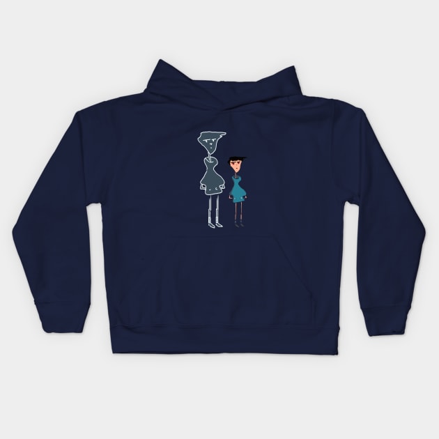 a boy and his shadow Kids Hoodie by Medcomix